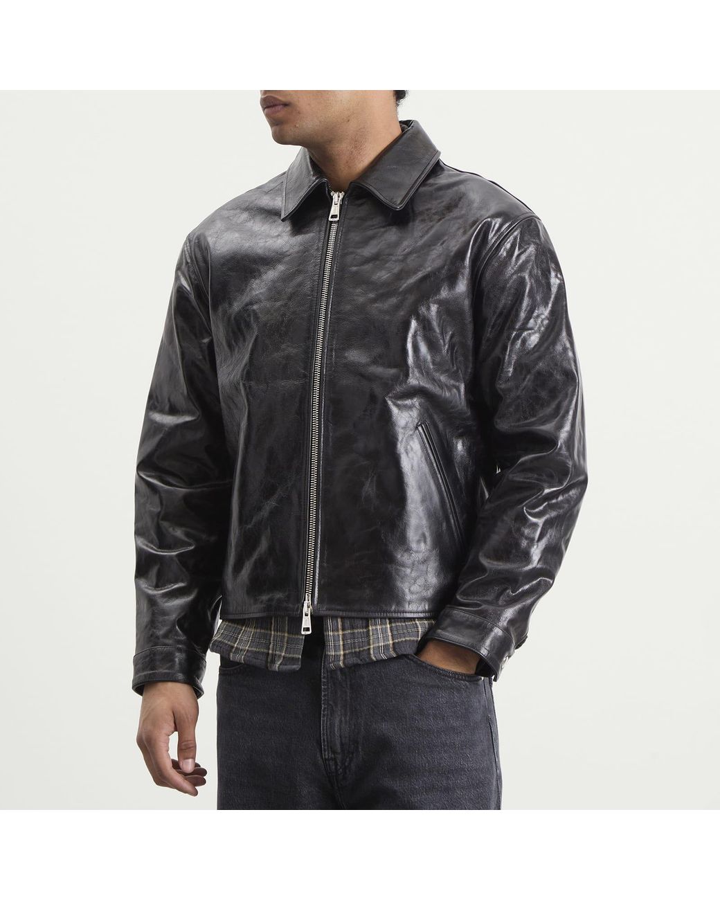 Ronning Black Leather Jacket for men
