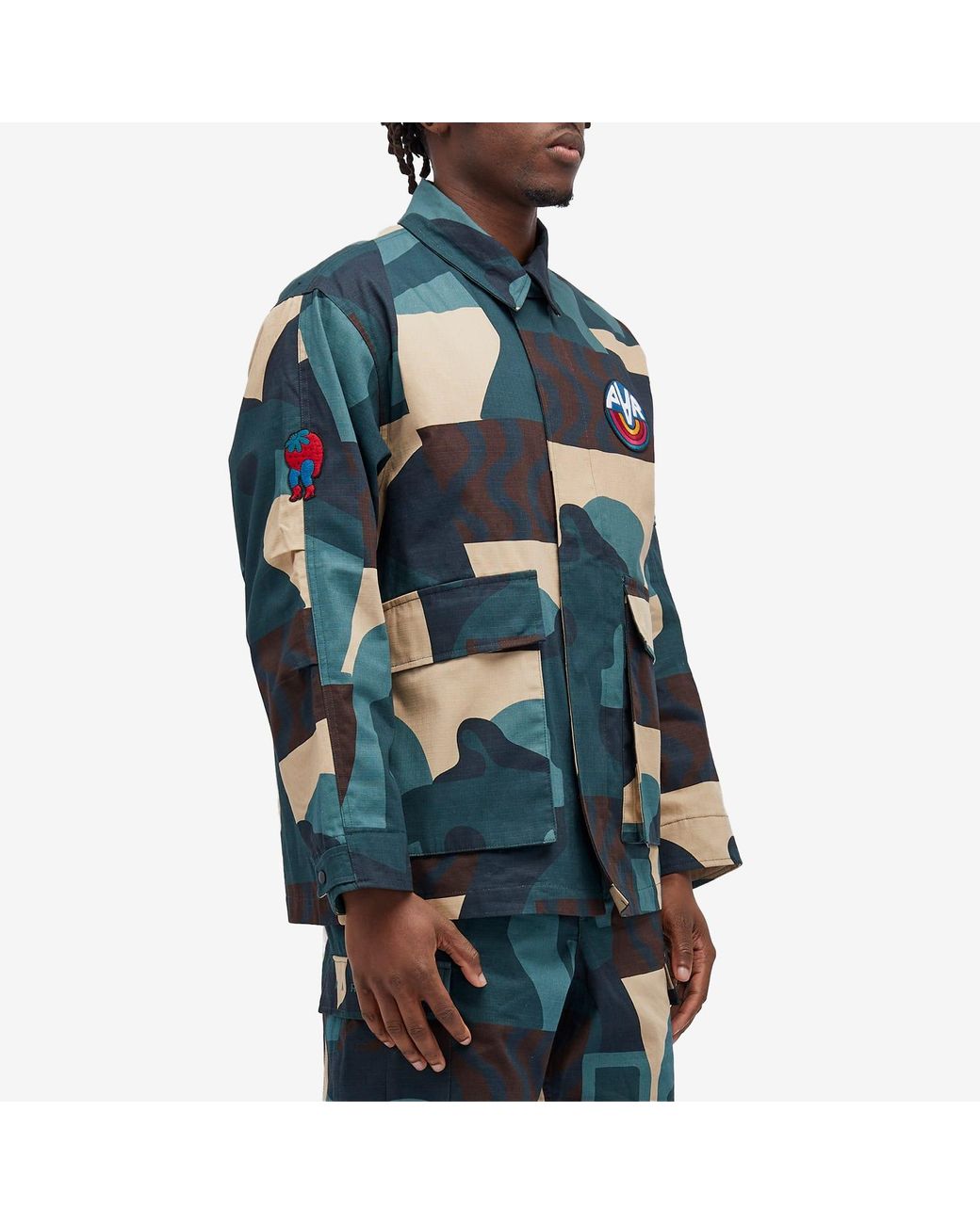 by Parra Distorted Camo Jacket in Blue for Men | Lyst UK
