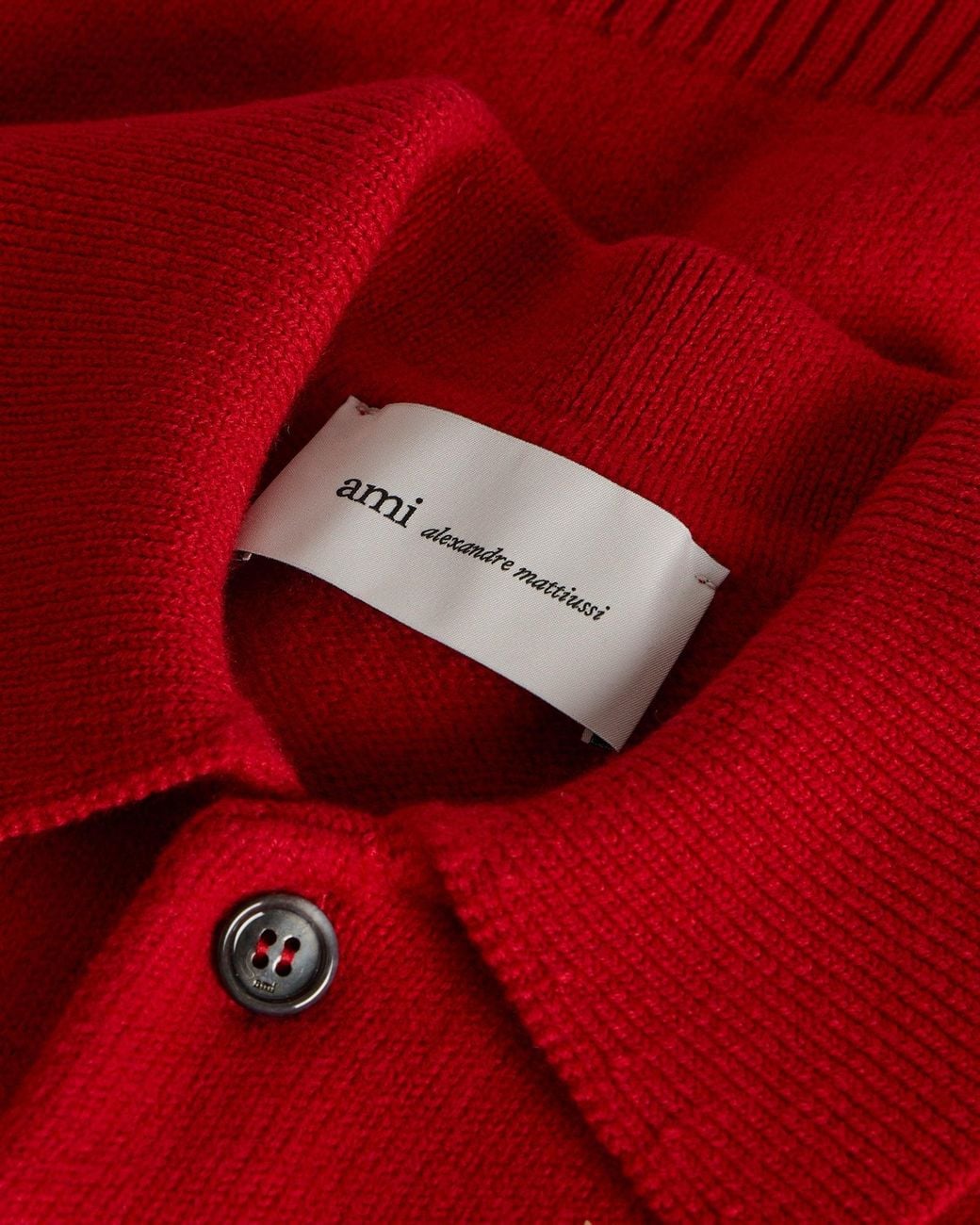 AMI Red Contrasted Adc Polo for men
