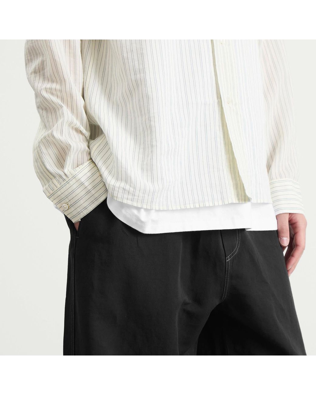 Studio Nicholson Black Sonny Cotton Linen Drawstring Trouser for men
