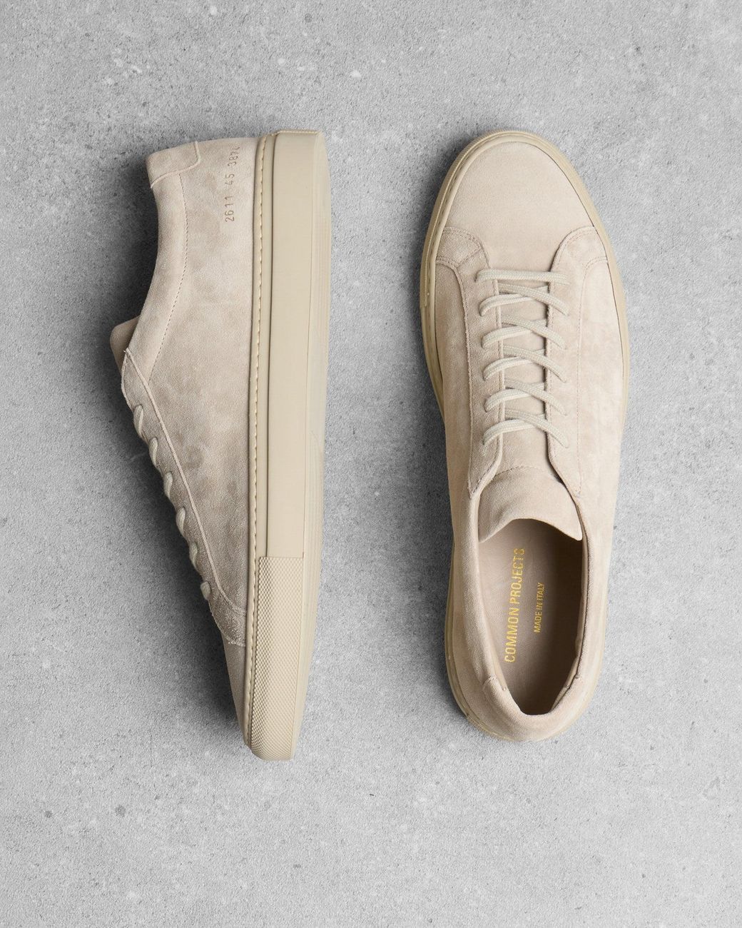 Common Projects Natural Achilles Suede Sneakers for men