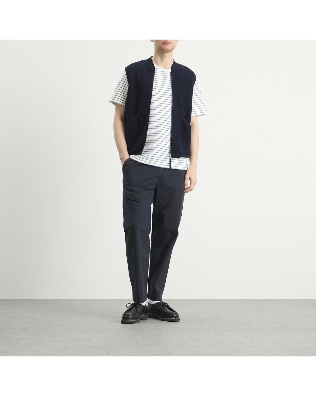 Folk Blue Textured Stripe T-Shirt for men