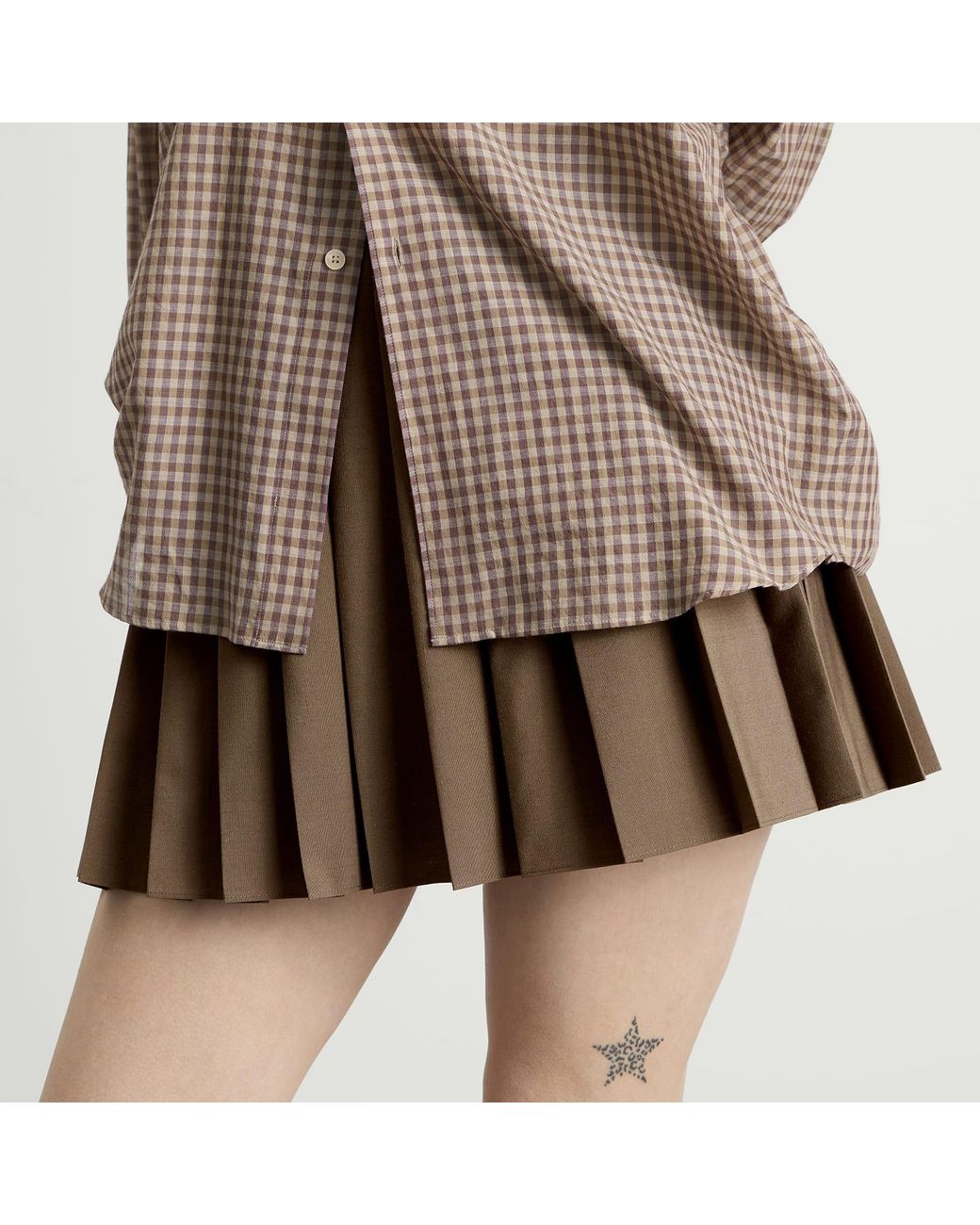 Maison Margiela Brown Mm6 Pleated Mini Skirt