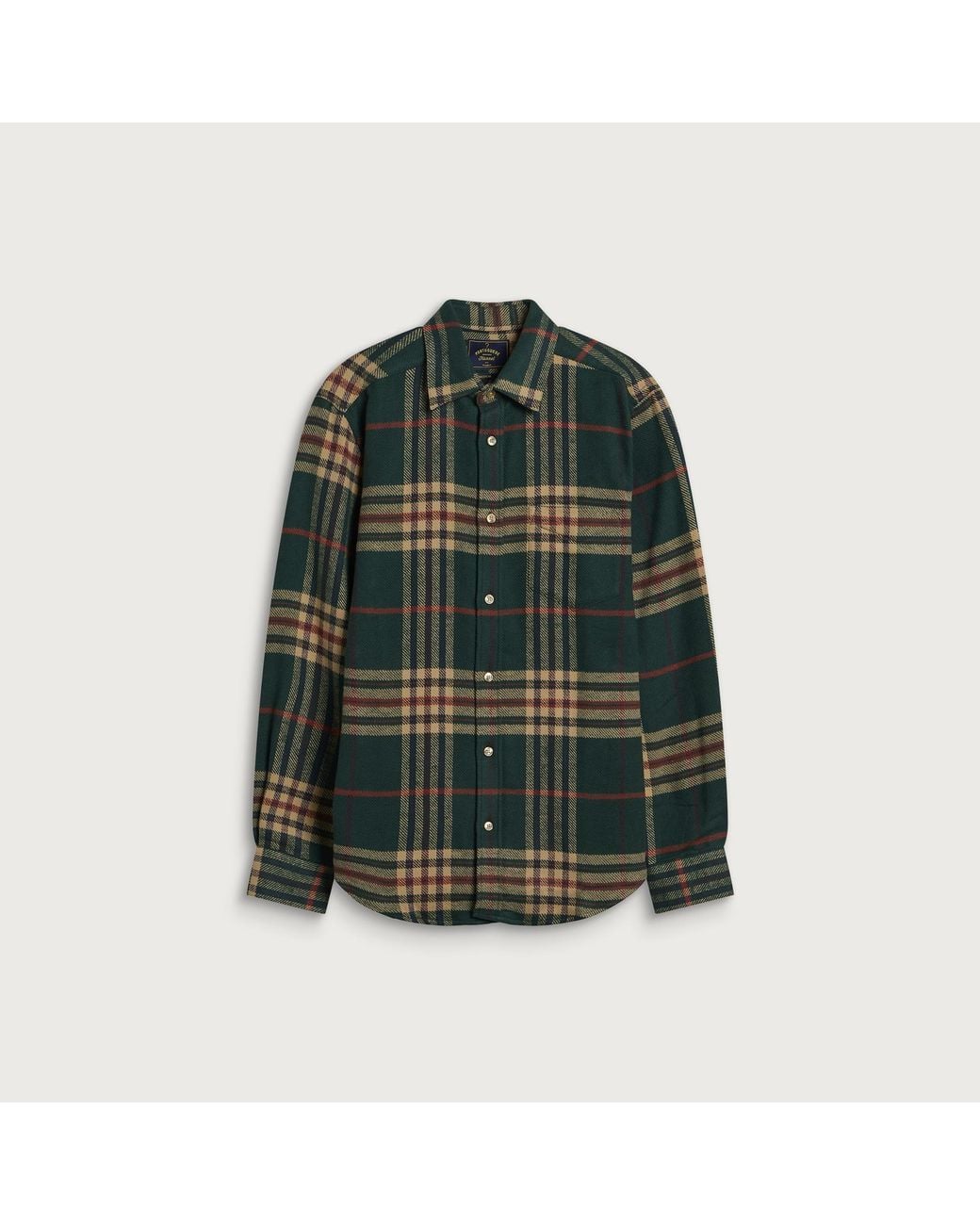 Portuguese Flannel Green Cervo Flannel Check Shirt for men