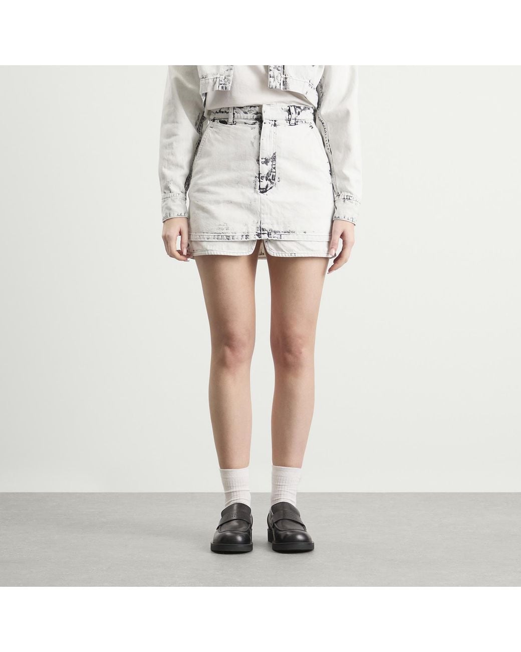 Toga Metallic Toga Denim Mini Skirt