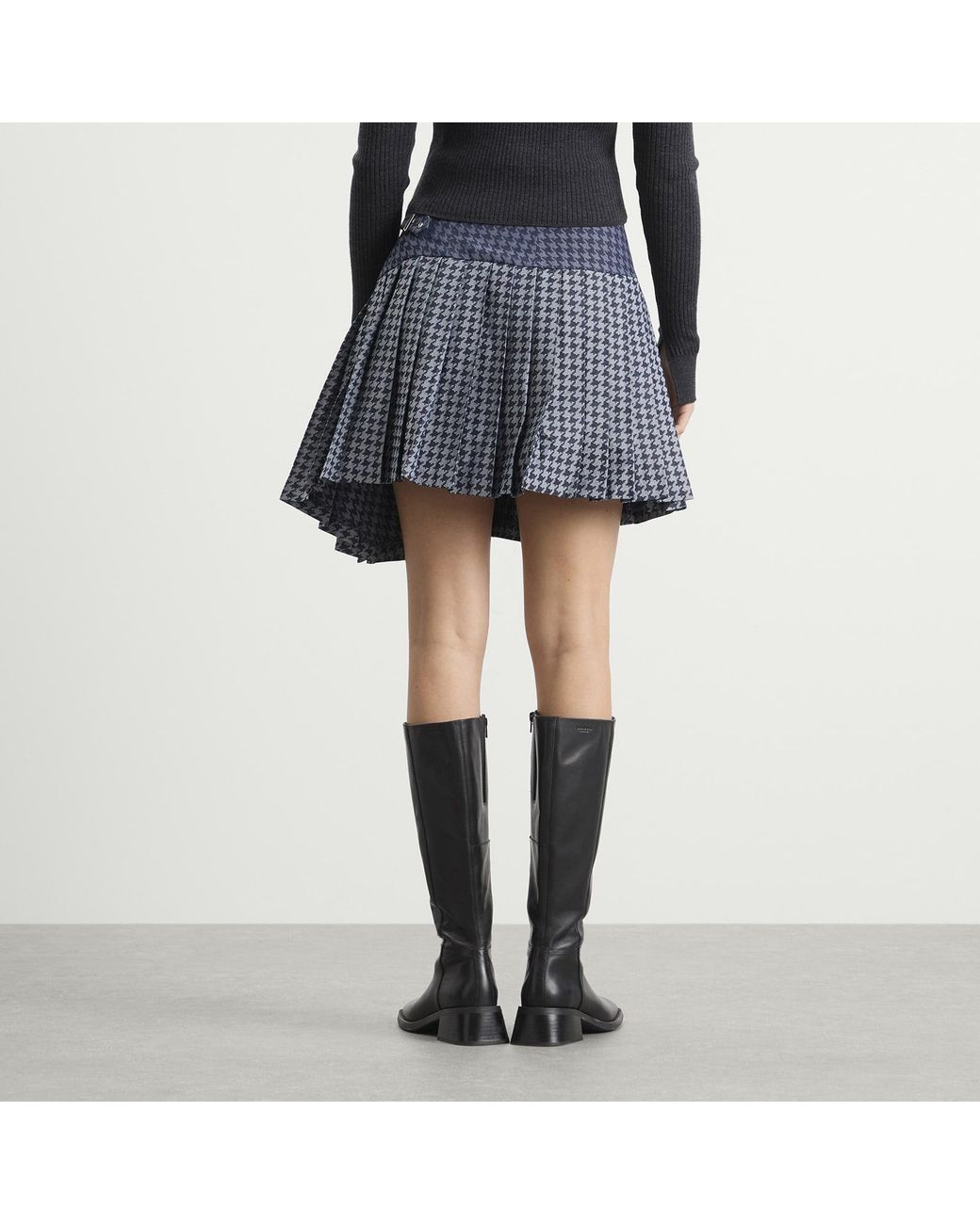 Tolu Coker Gray Kilt Skirt Mini