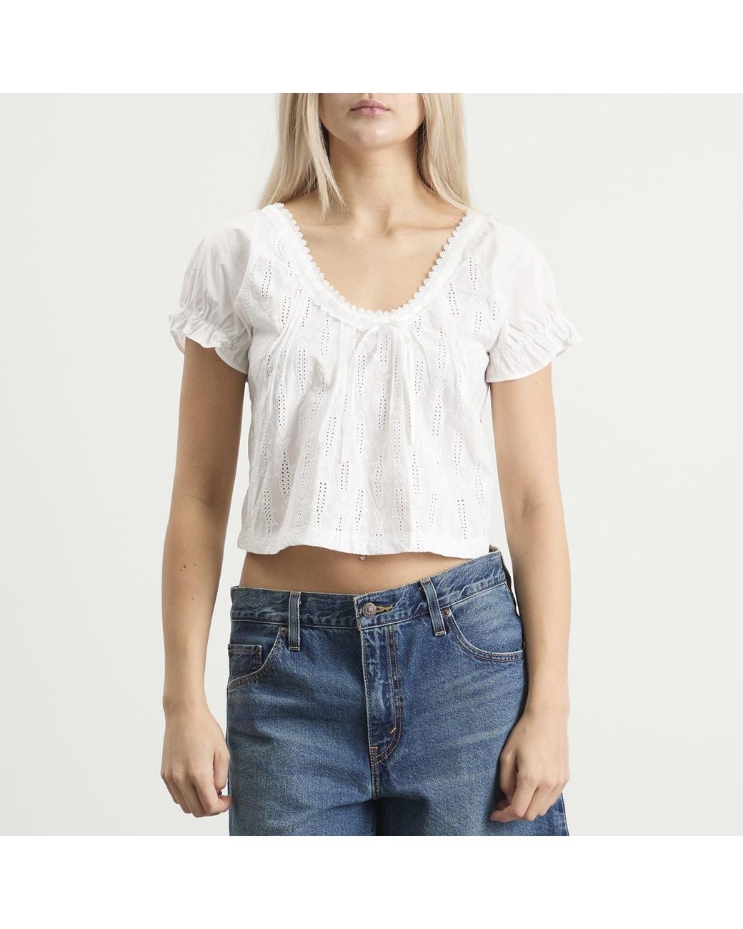 House Of Sunny White Sea Breeze Cotton Top
