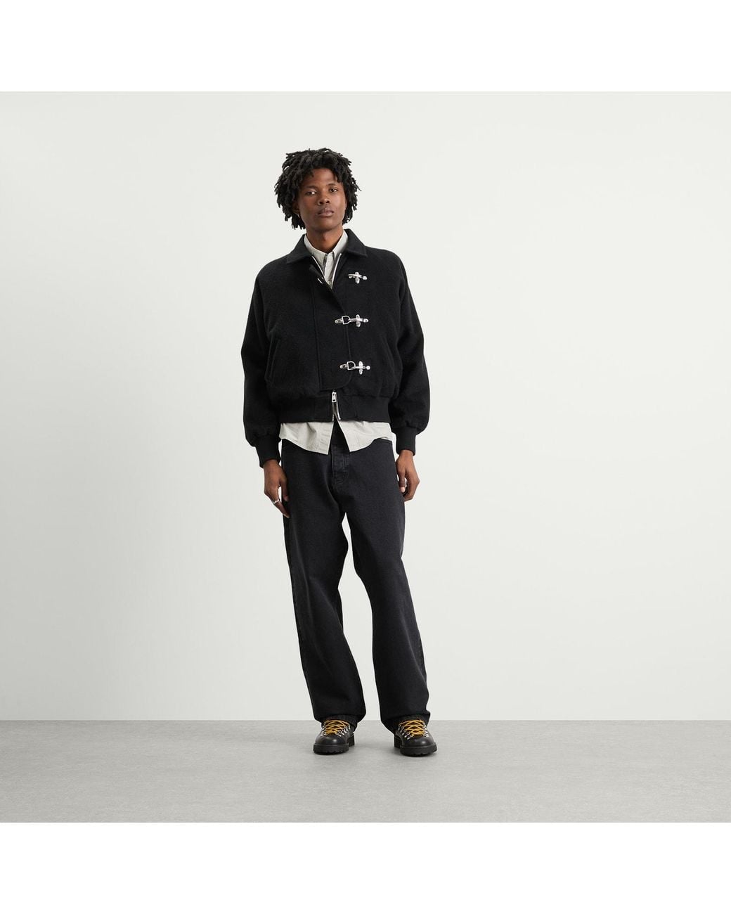 Ronning Black Fireman Clasp Jacket for men
