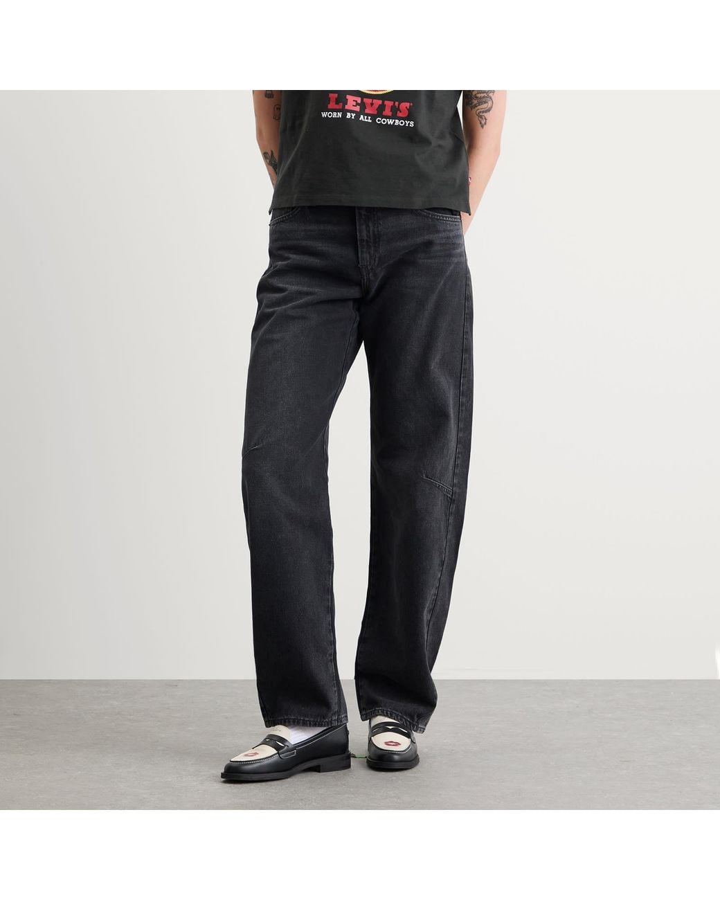 Levi's Blue Baggy Dad Barrel Jeans