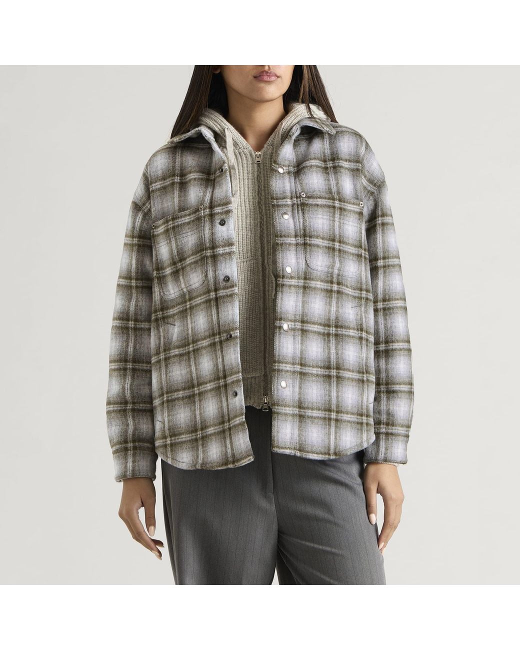 DUNST Gray Quilted Flannel Shirt