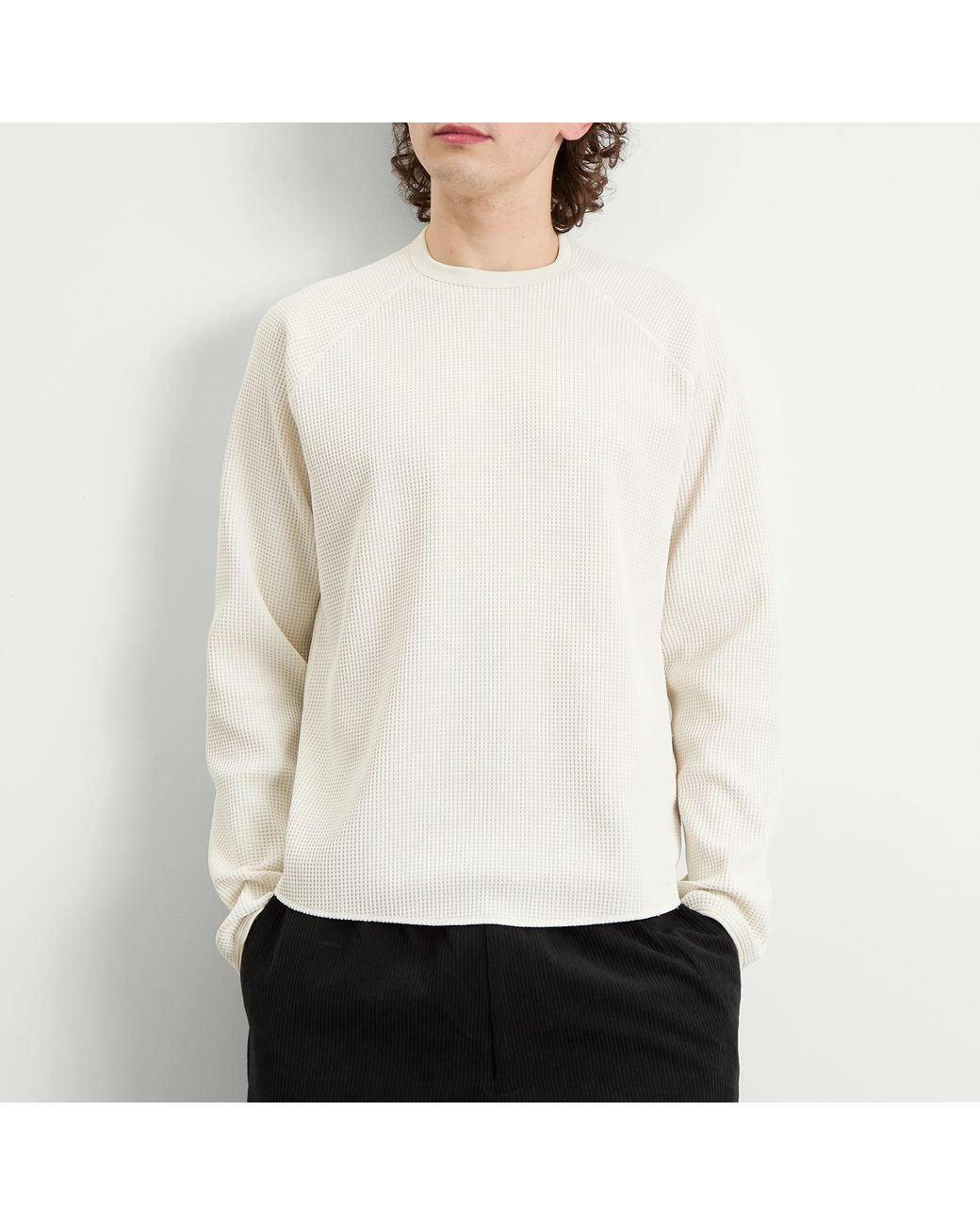 Goldwin White Waffle Light Long Sleeve T-Shirt for men