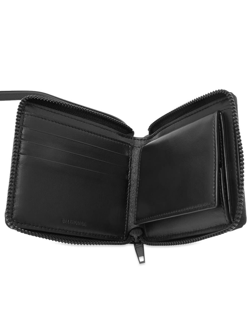 Balenciaga Car Small Zip Wallet With Strap in Black for Men | Lyst