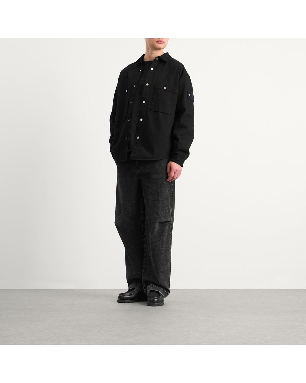 Stone Island Bull Denim-Tc Overshirt in Black for Men | Lyst
