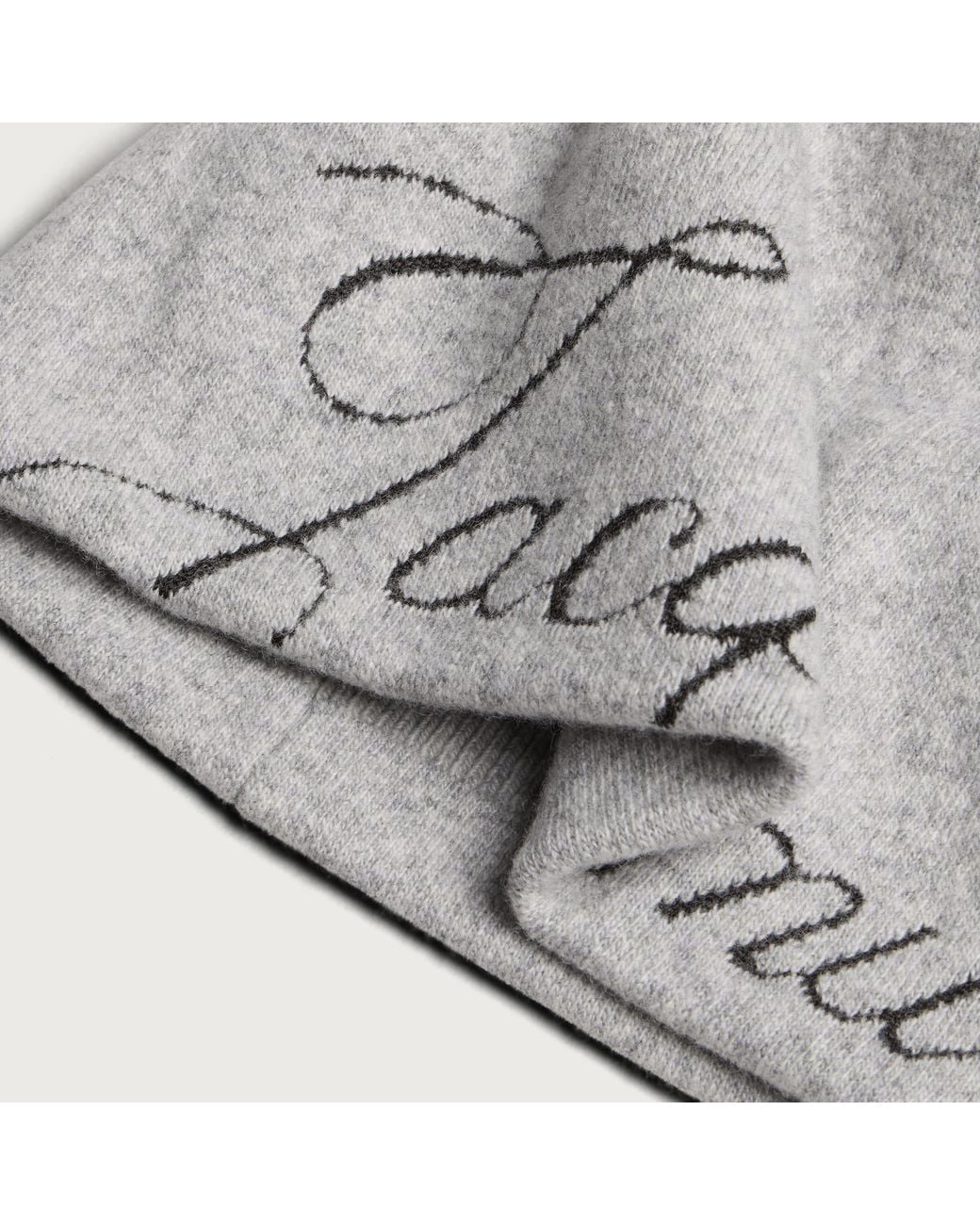 Jacquemus Gray Script Logo Beanie for men