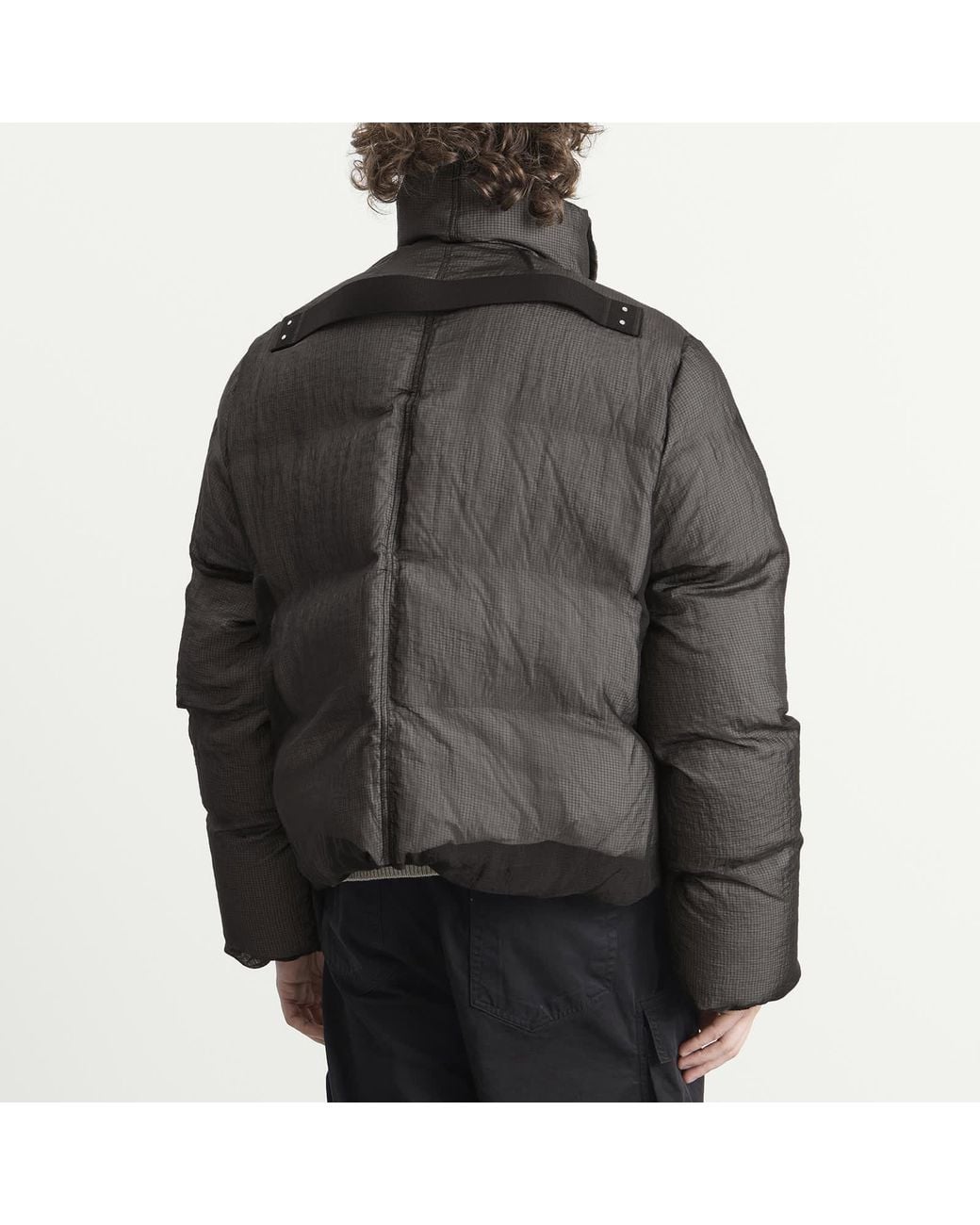 Rick Owens Black Ripstop Turtle Jacket for men