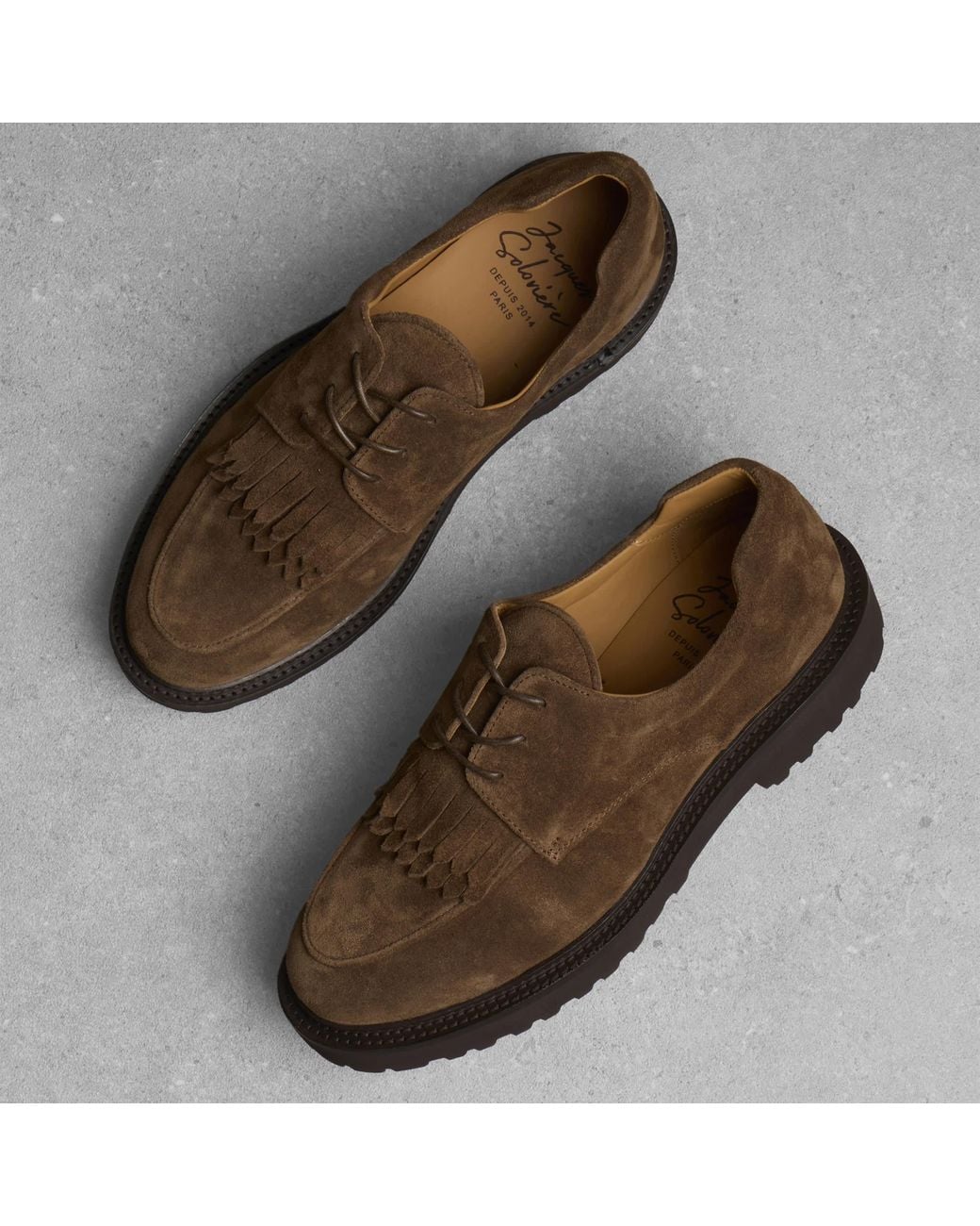 Jacques Soloviere Brown Max Suede Derbie for men