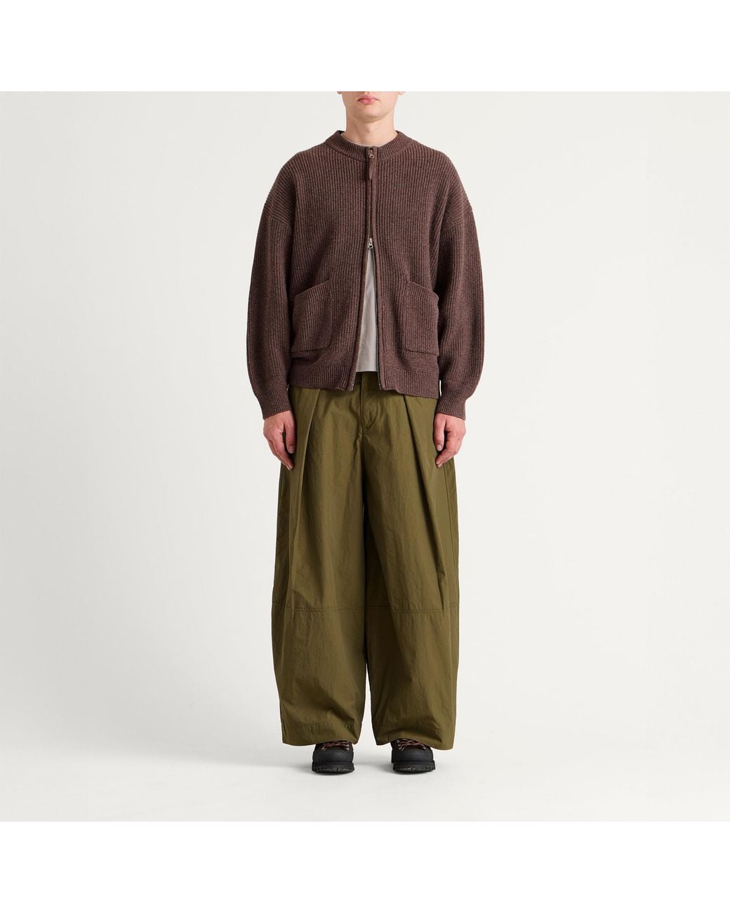 FRIZMWORKS Brown Wool Deck Zip Cardigan for men