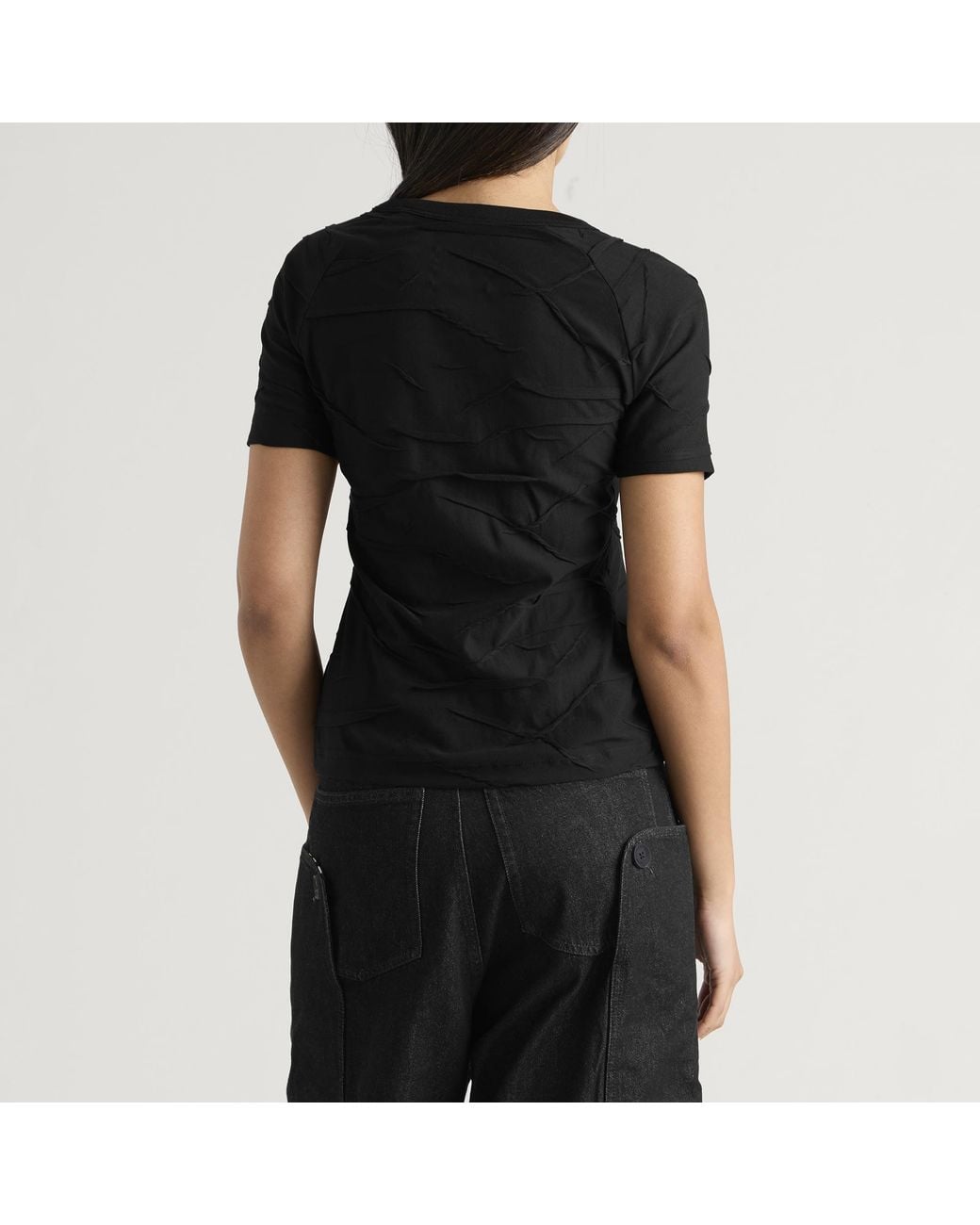 Y-3 Black Patchwork Cut T-Shirt