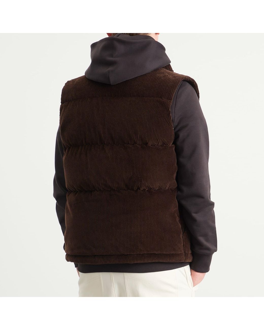 Moncler Brown Agen Vest Maxi Corduroy Gilet for men