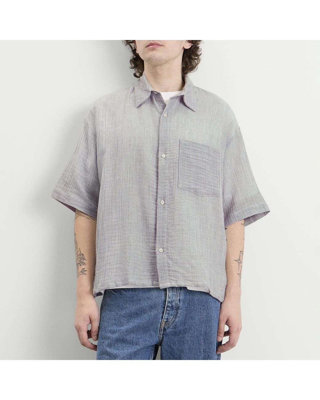 Won Hundred Gray Maza Short Sleeve Shirt for men