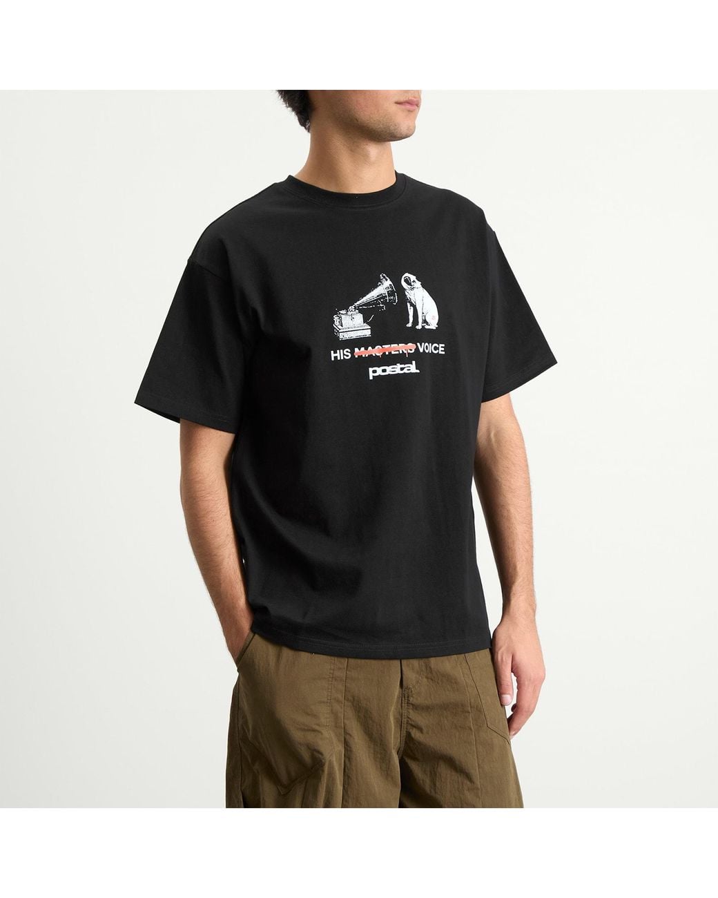 Postalco Black His Masters Voice T-Shirt for men