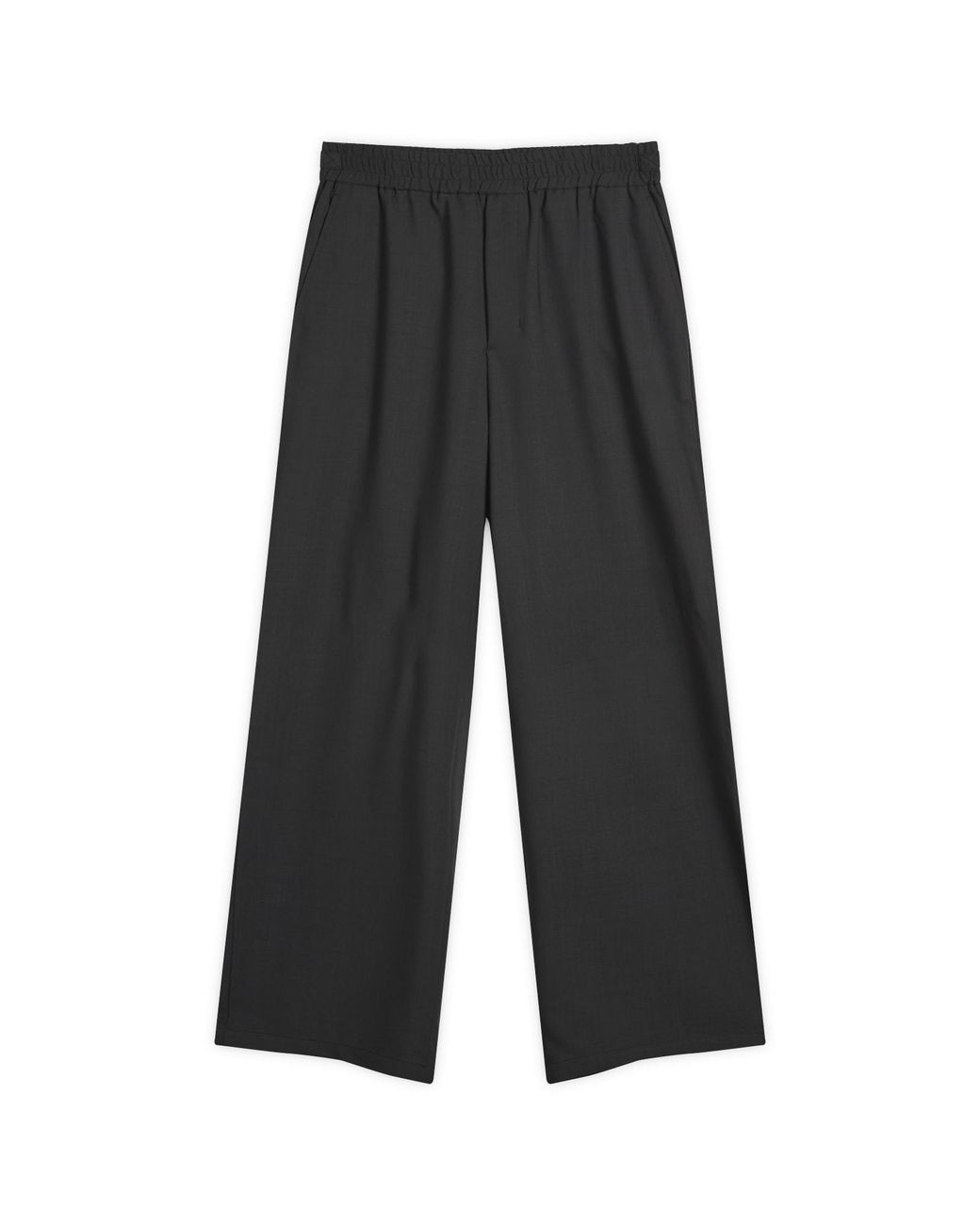 AMI Gray Light Wool Twill Elastic Pants for men