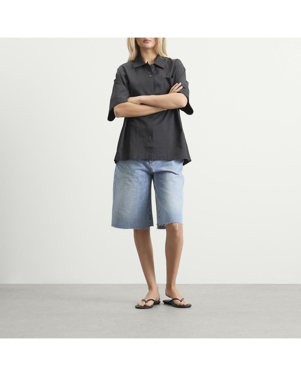 Rohe Blue Rohe Baggy Fit Denim Shorts