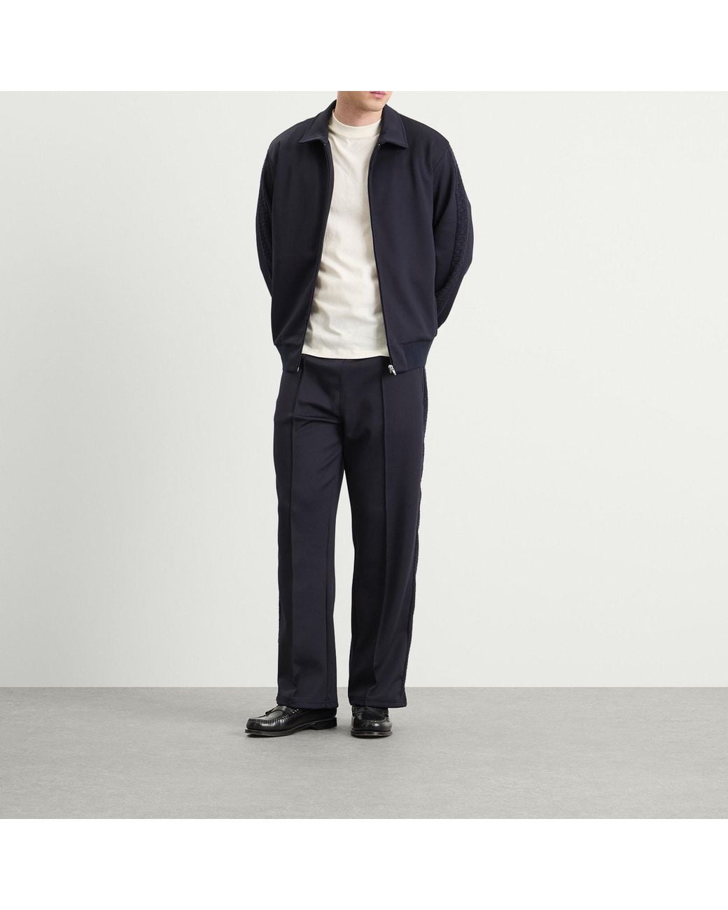 Palmes Blue Tricot Track Jacket for men