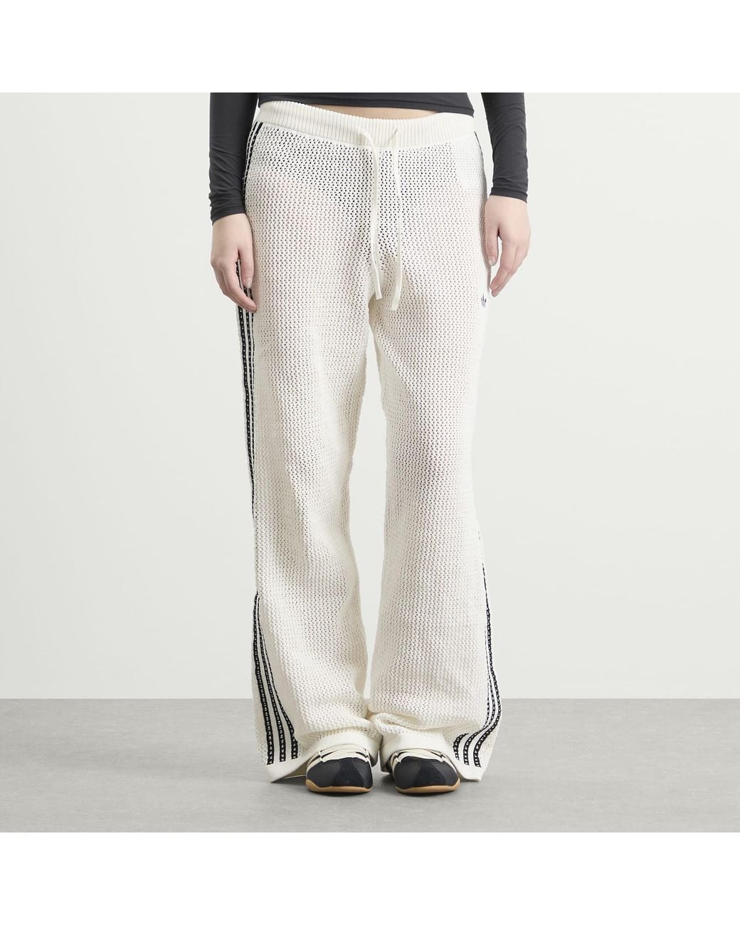 Adidas White Crochet Track Pants