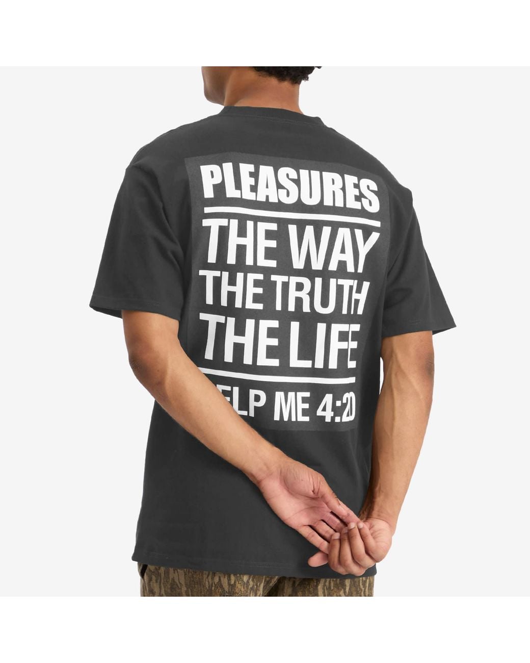 Pleasures Black Scripture T-Shirt for men