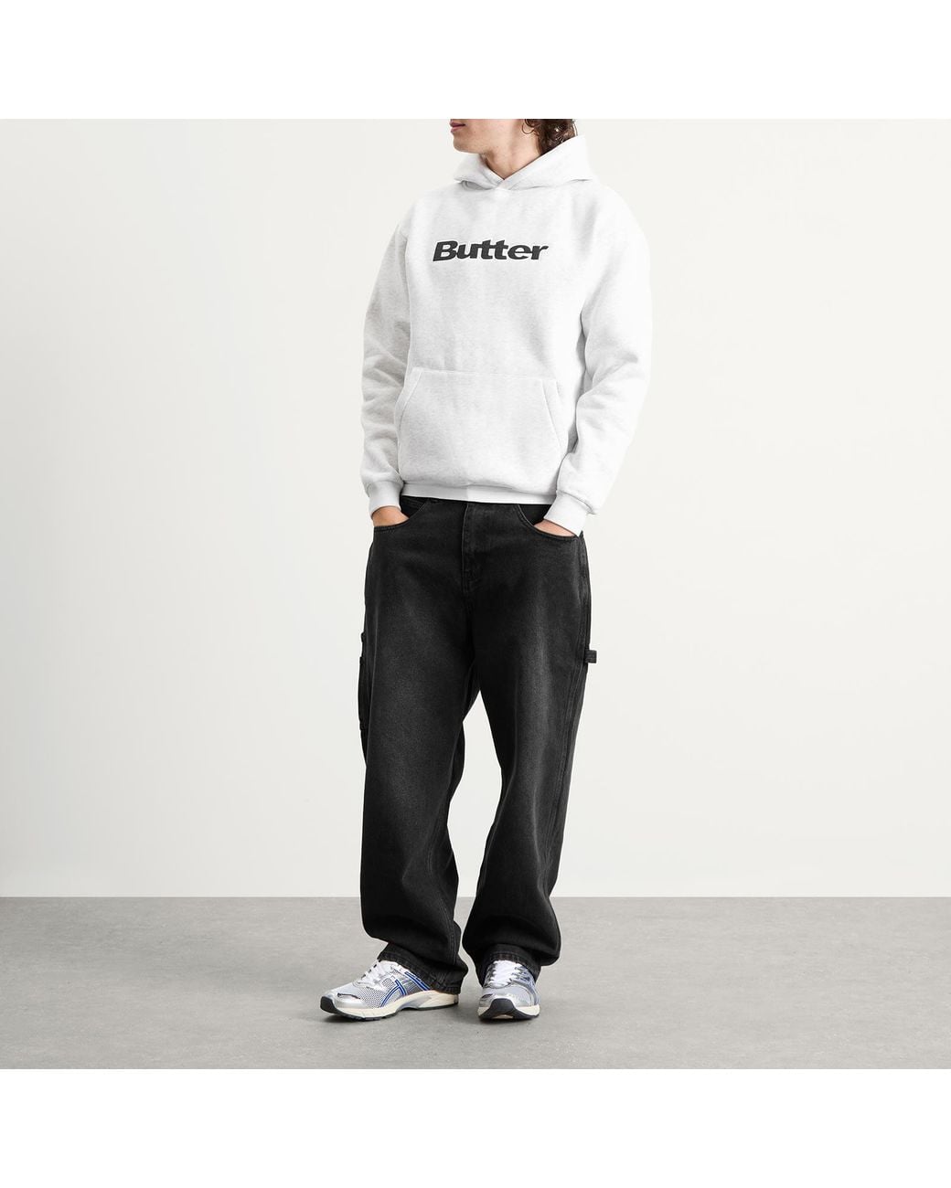 Butter Goods White Ripstop Logo Applique Hoodie for men