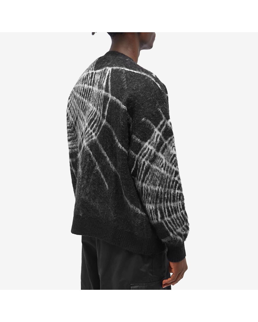 Flagstuff Spider Web Mohair Cardigan in Black for Men | Lyst