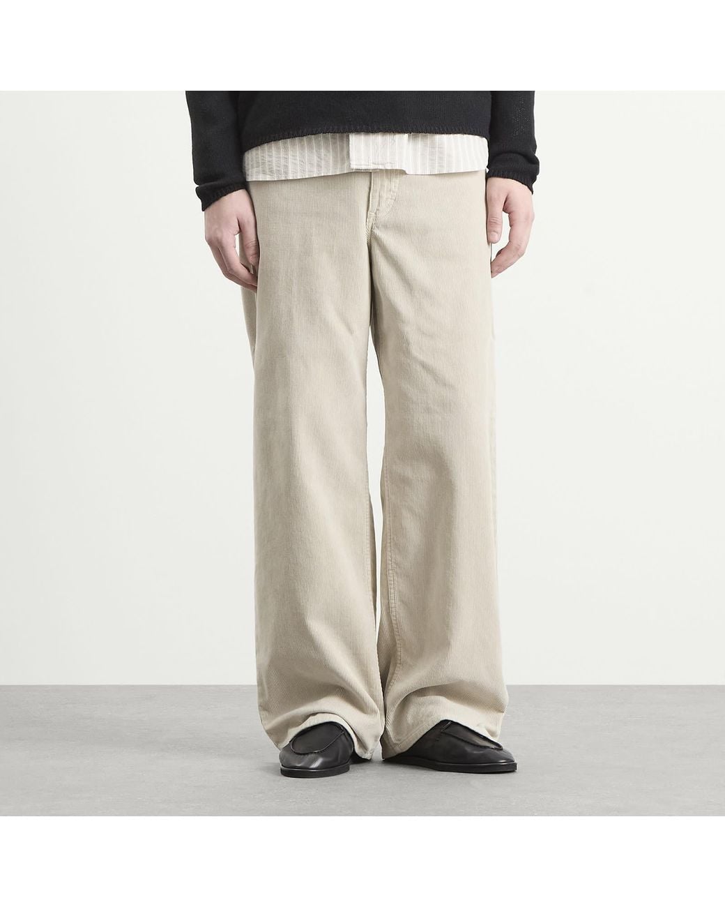Auralee Natural Garment-Dyed Corduroy Wide Pants for men