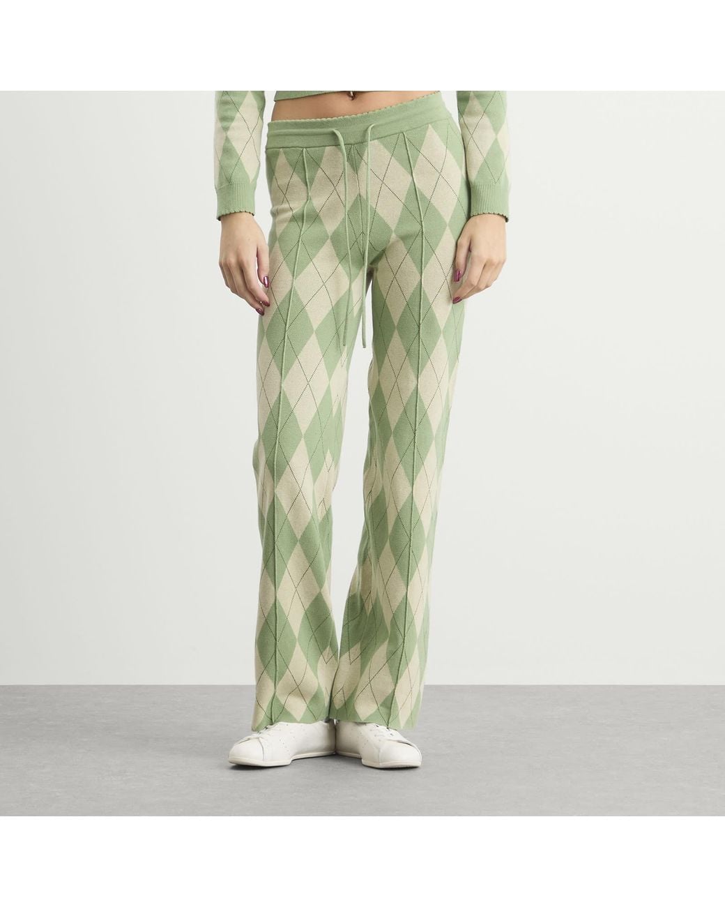 House Of Sunny Argyle Lounge Pant in Green | Lyst