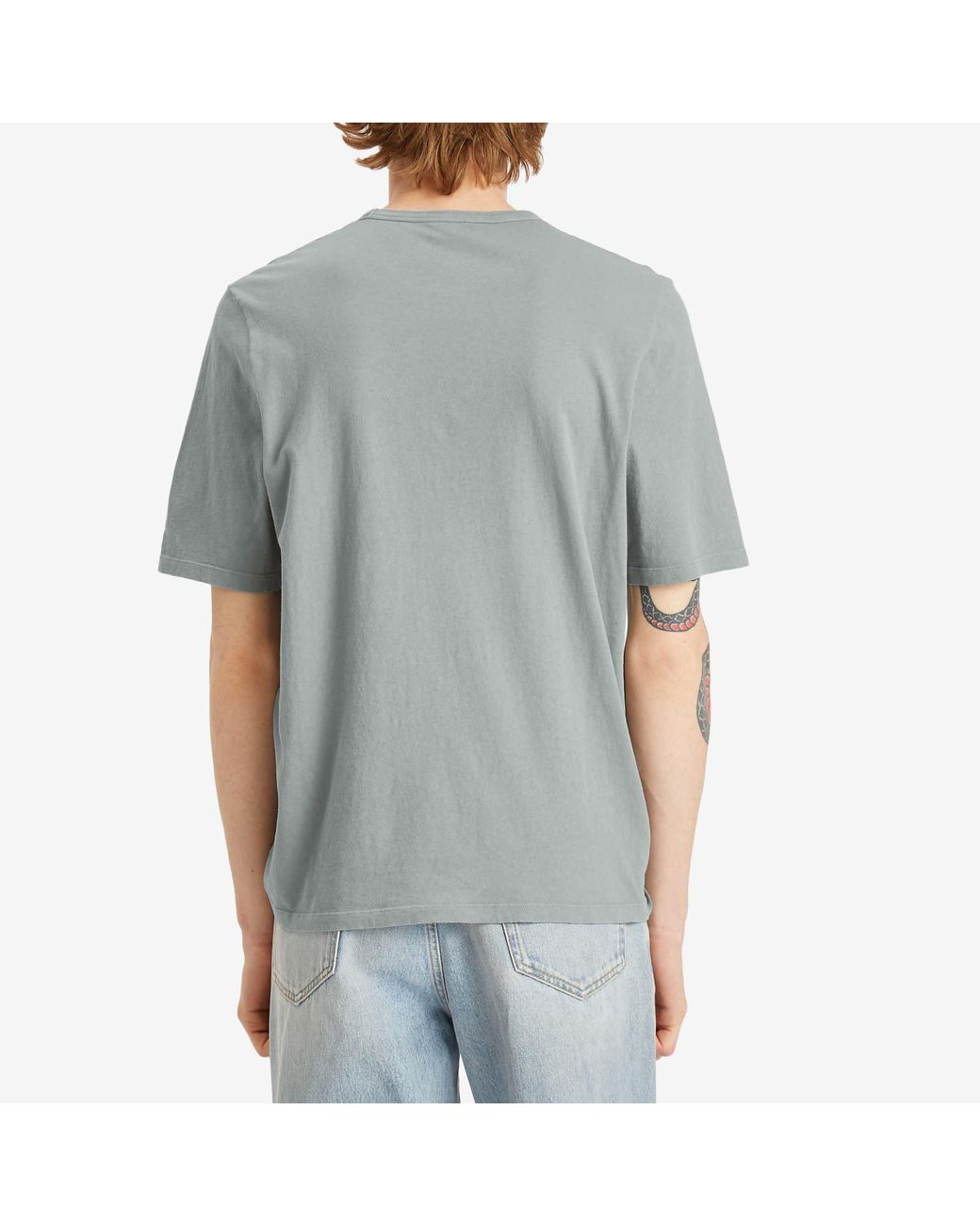 Saint Laurent Gray Tonal Logo T-Shirt for men