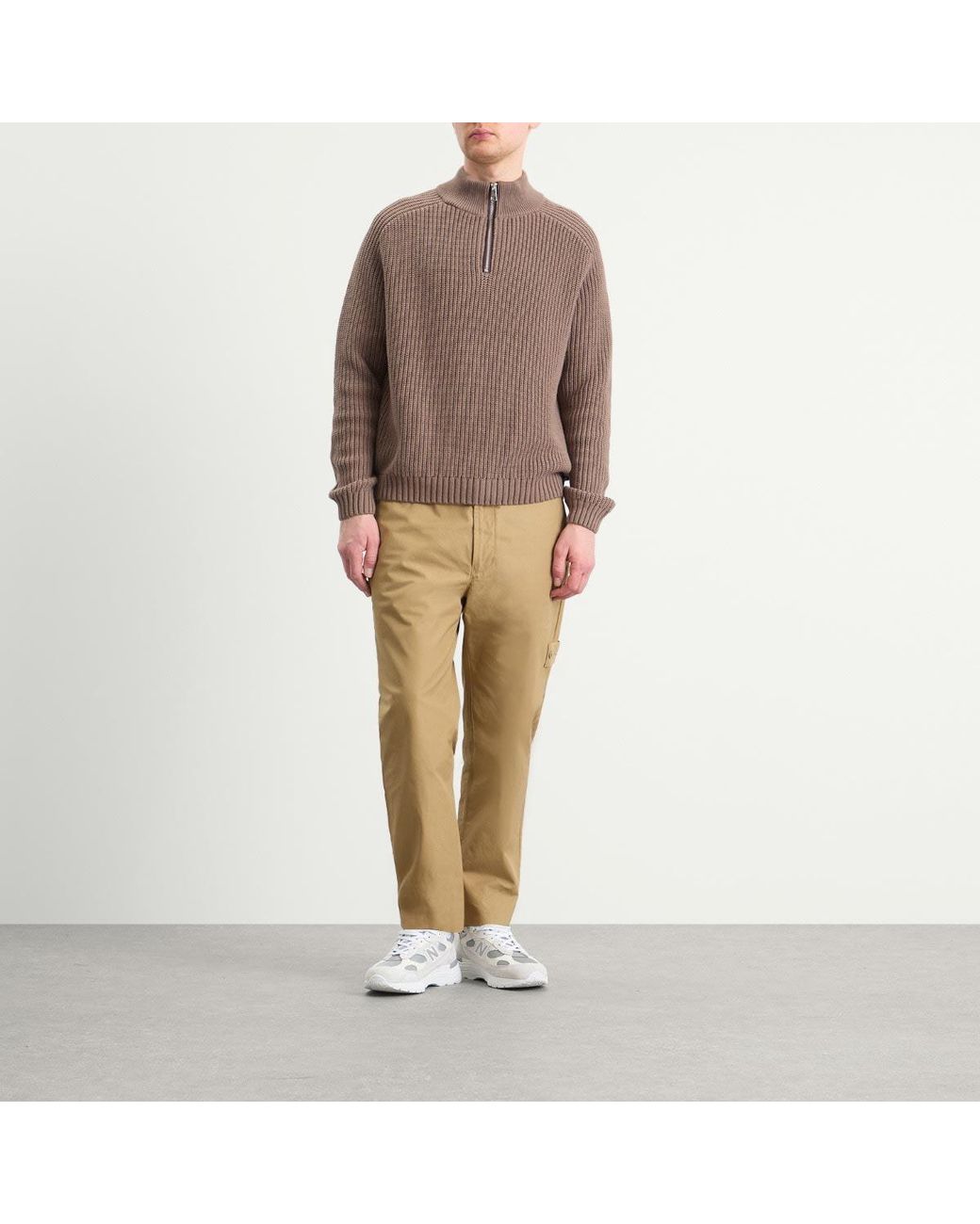 Stone Island Natural Ghost All Weather Cotton Canvas Trousers for men