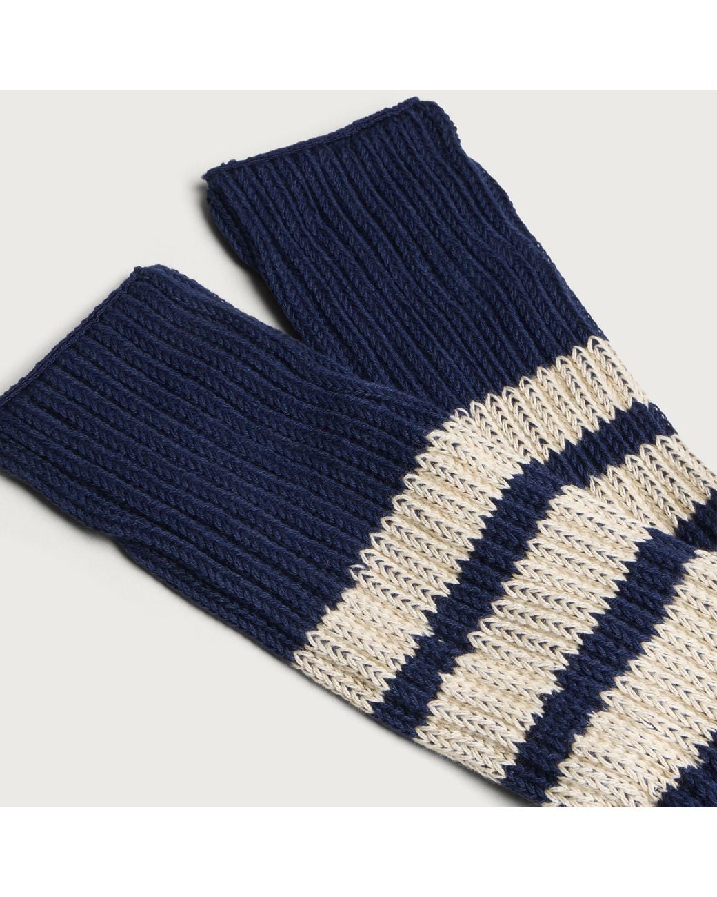 RoToTo Blue Ribbed Crew Sock