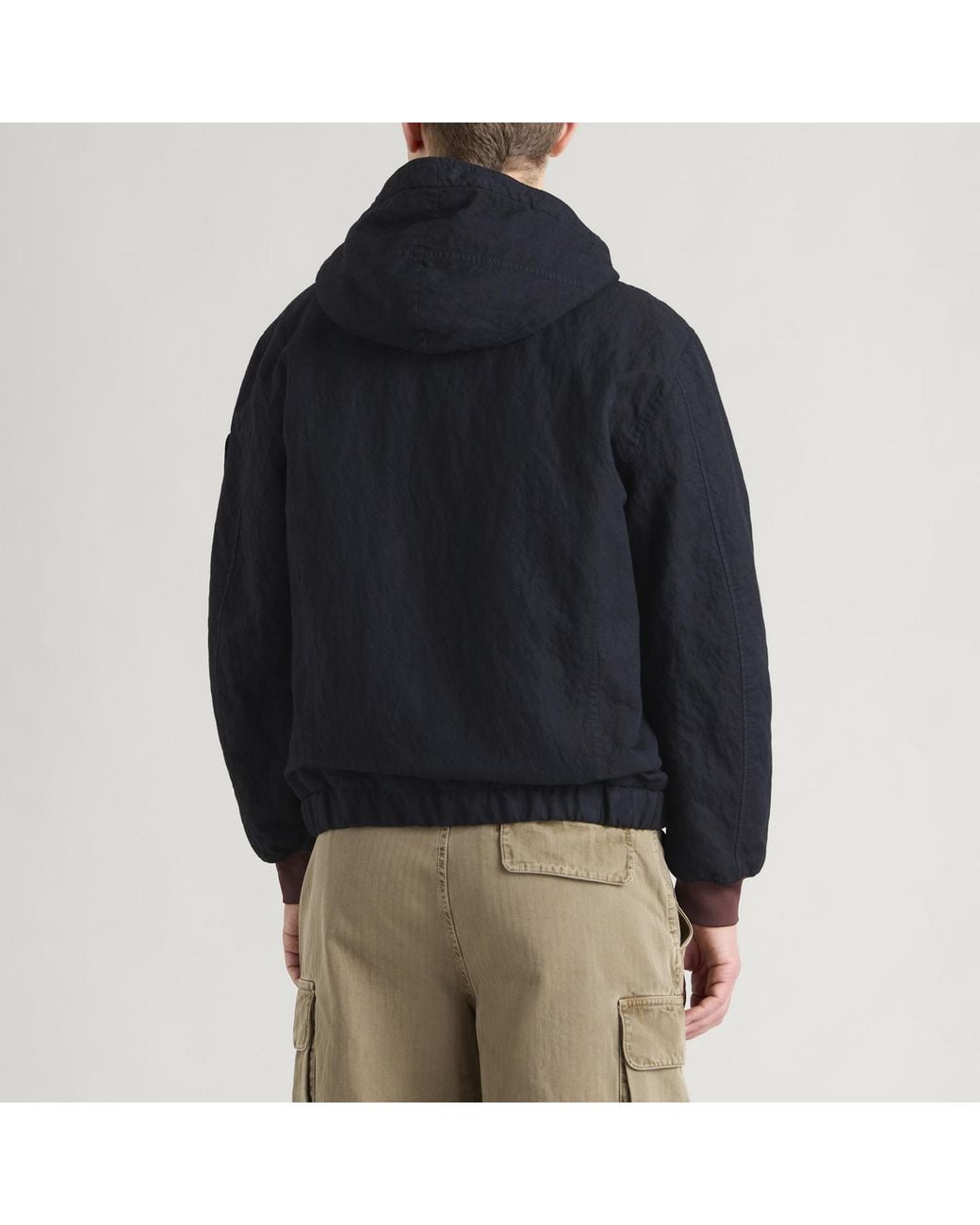 Stone Island Blue Diagonal Cotton Wool-Tc Garment Dyed Jacket for men