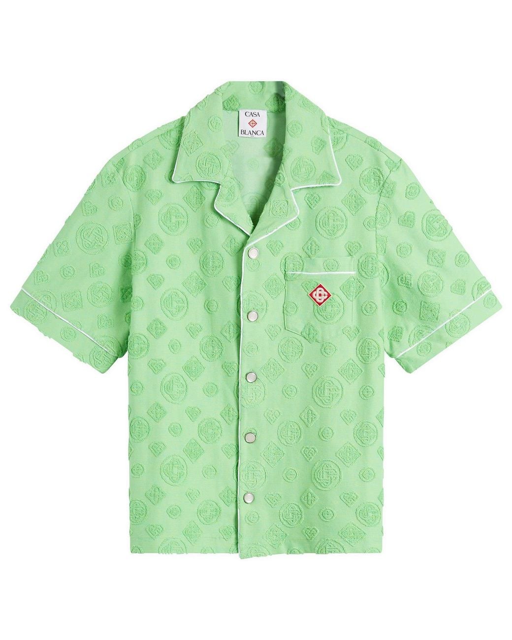Casablanca Green Towelling Monogram Shirt for men