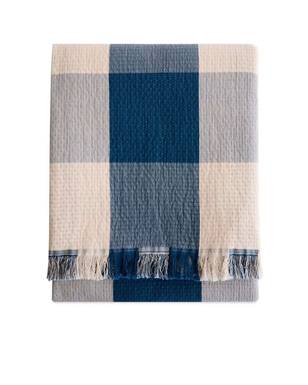 Pendleton Blue Fringed Cotton Throw