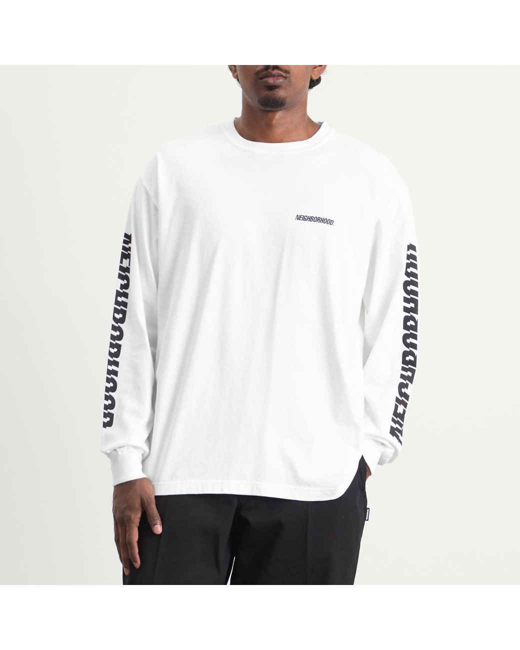 Neighborhood Ls-1 Distorted Logo Long Sleeve T-Shirt in White for Men ...