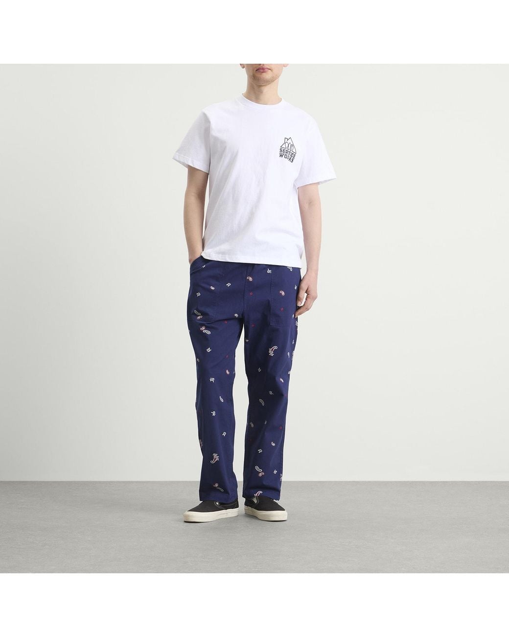 Service Works Blue Paisley Chef Pants for men