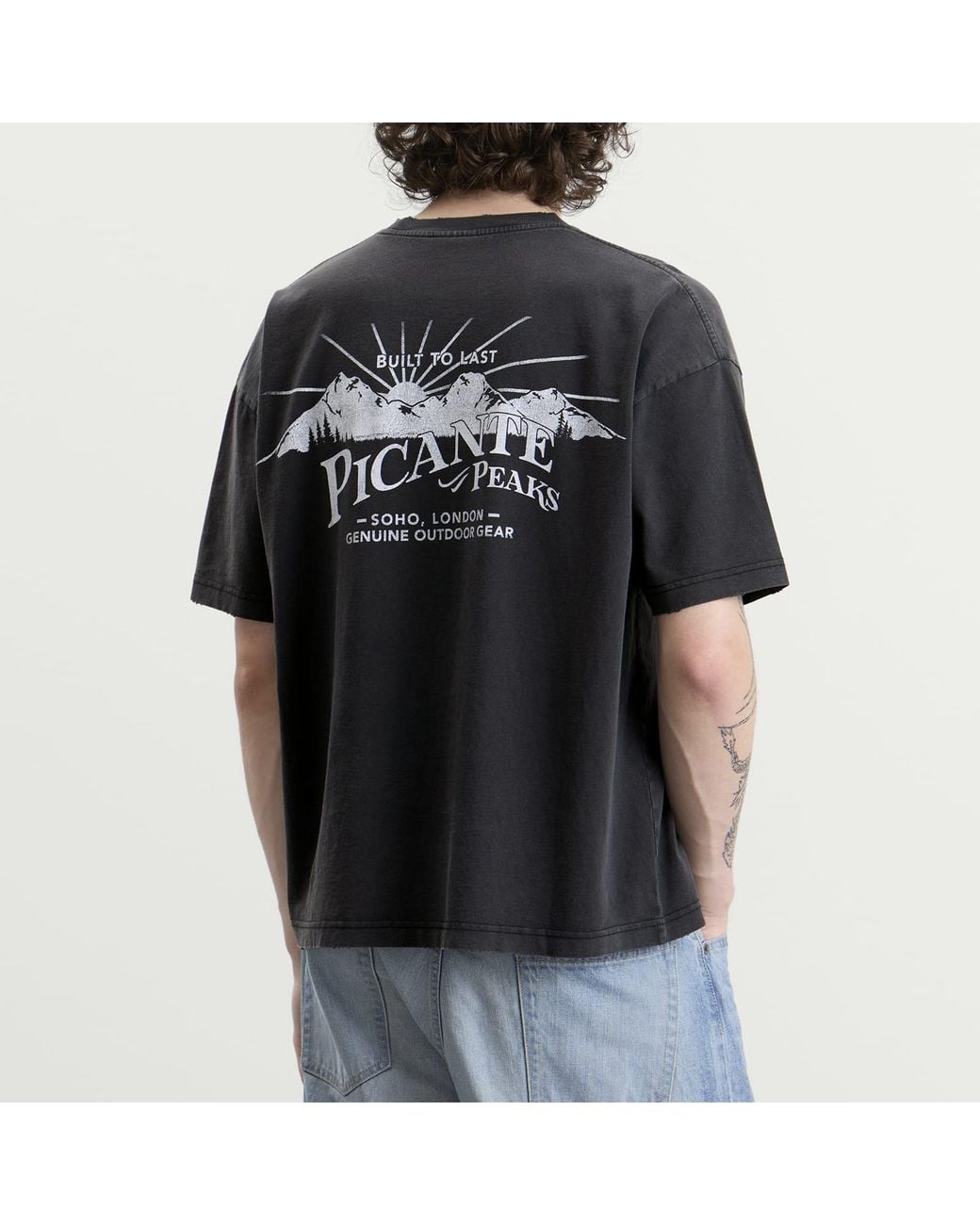 Picante Black Peaks Patch T-Shirt for men