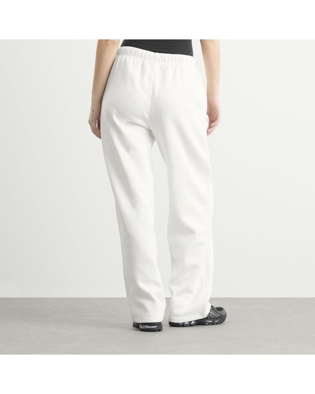Skims White Cotton Fleece Classic Straight Leg Pants