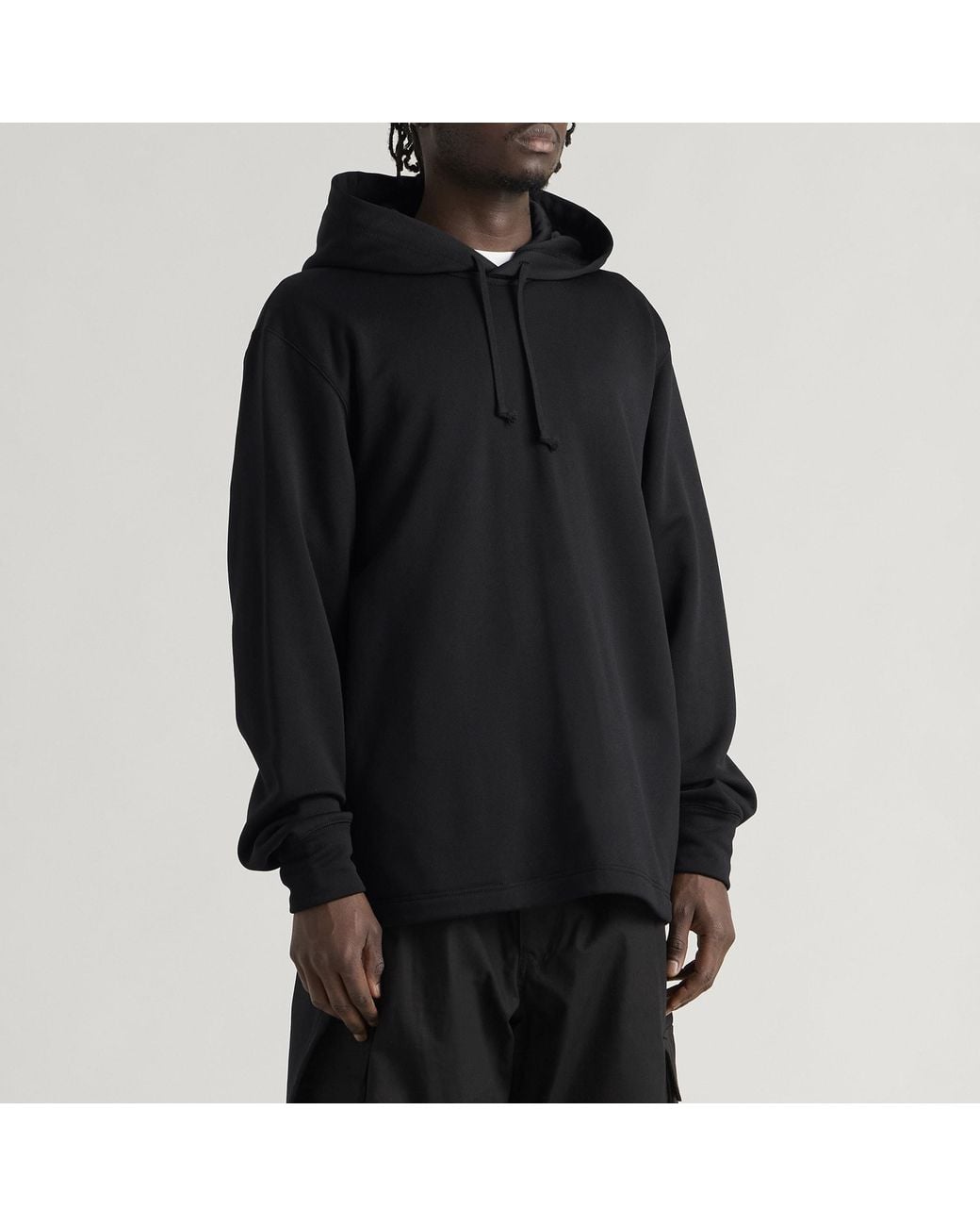 Comme des Garçons Black Cotton Blend Drop Hem Hoodie for men