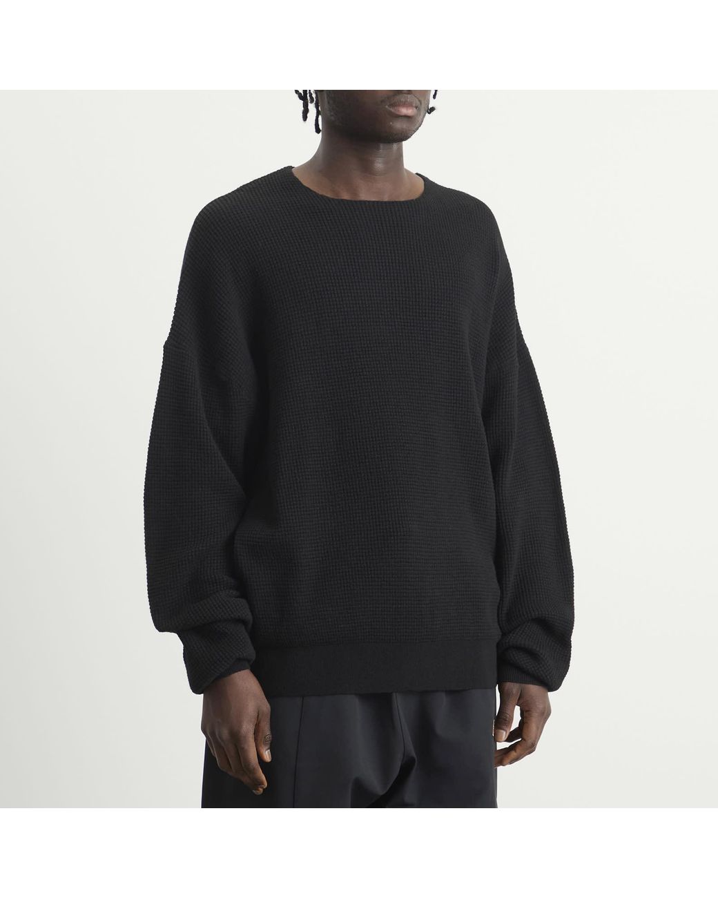 Fear Of God Black Signature Waffle 90S Crew Neck Sweats for men