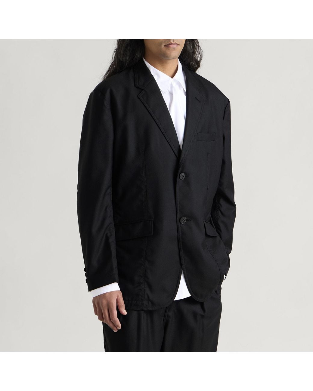 Comme des Garçons Black Wool Gabardine Blazer for men