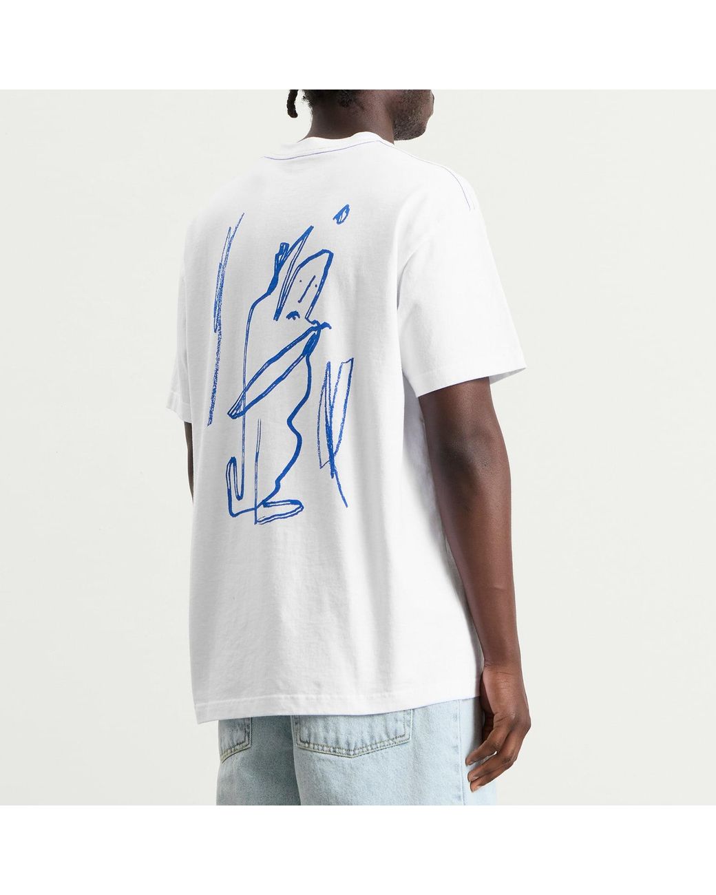 POLAR SKATE White Doodle Contrast T-Shirt for men