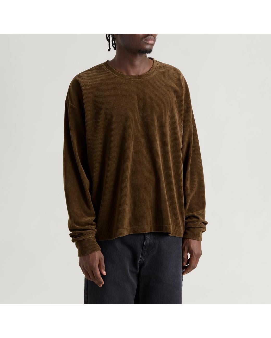 mfpen Brown Relaxed Long Sleeve T-Shirt for men