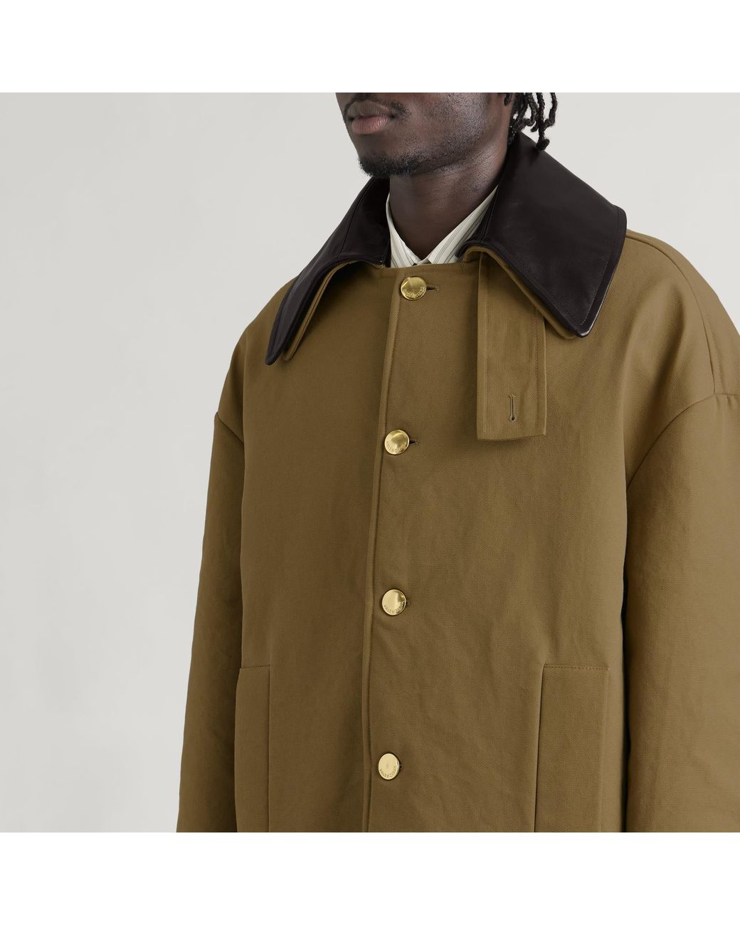Balenciaga Green Heavy Cotton Short Peacoat for men